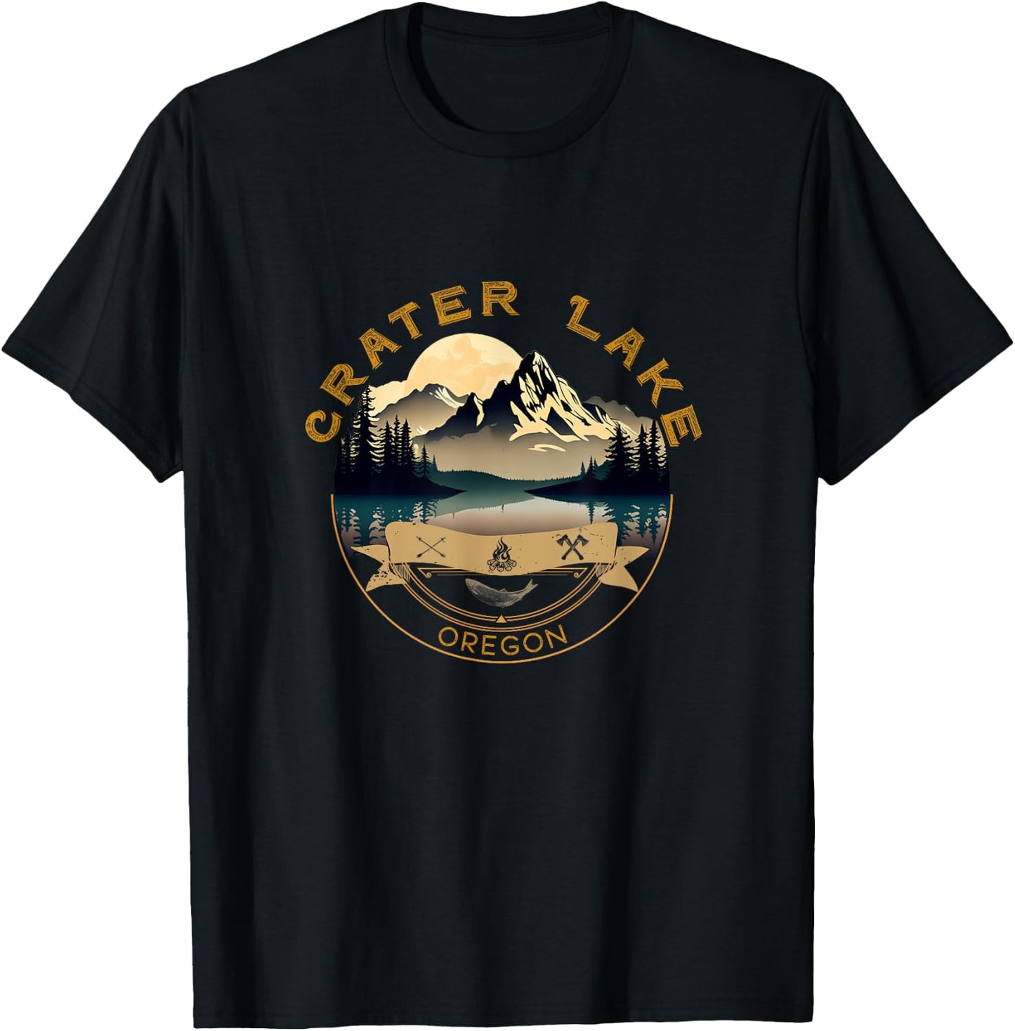 Crater Lake Vacation Apparel - Crater Lake Souvenir T-Shirt - T-Shirt | Black