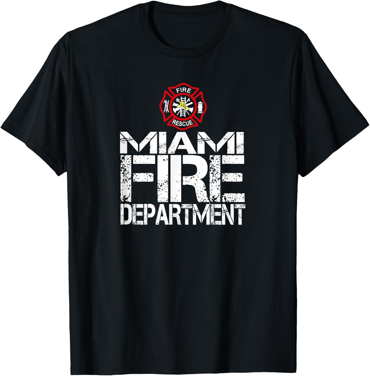 Miami Fire Dept with Florian Cross for Family Kids Adults T-Shirt - T-Shirt | Black