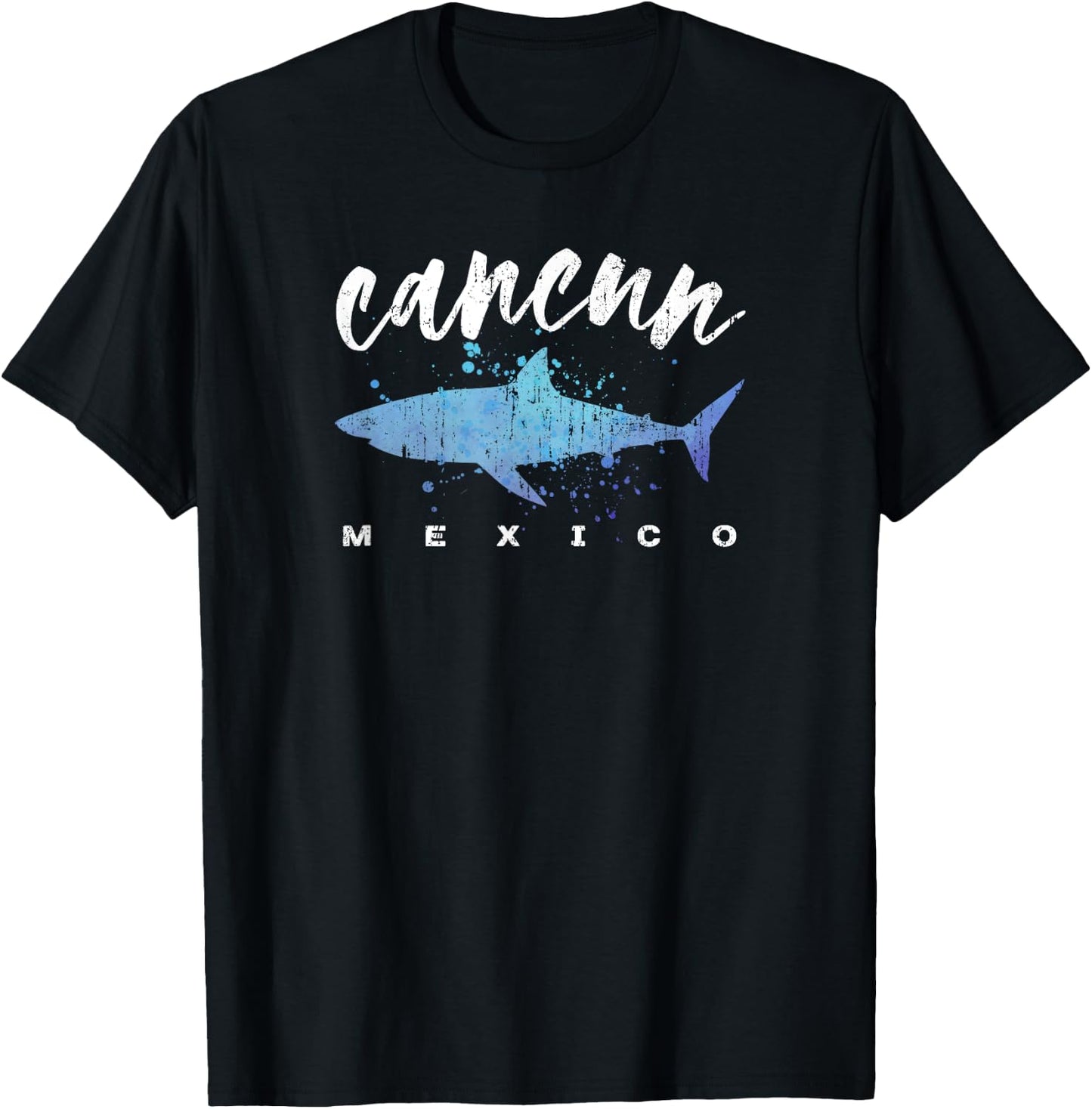 CANCUN MEXICO Shark Scuba Diver Spring Break Vacation Retro T-Shirt - T-Shirt | Black