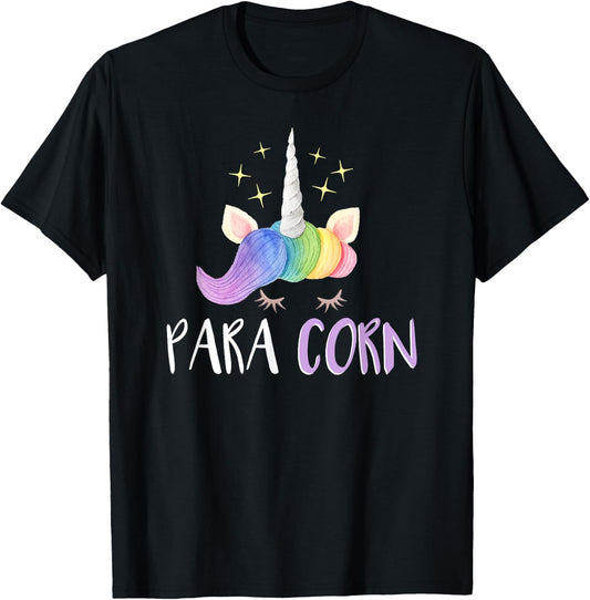 Paracorn Funny Unicorn Paraprofessional Teacher Women T-Shirt - T-Shirt | Black