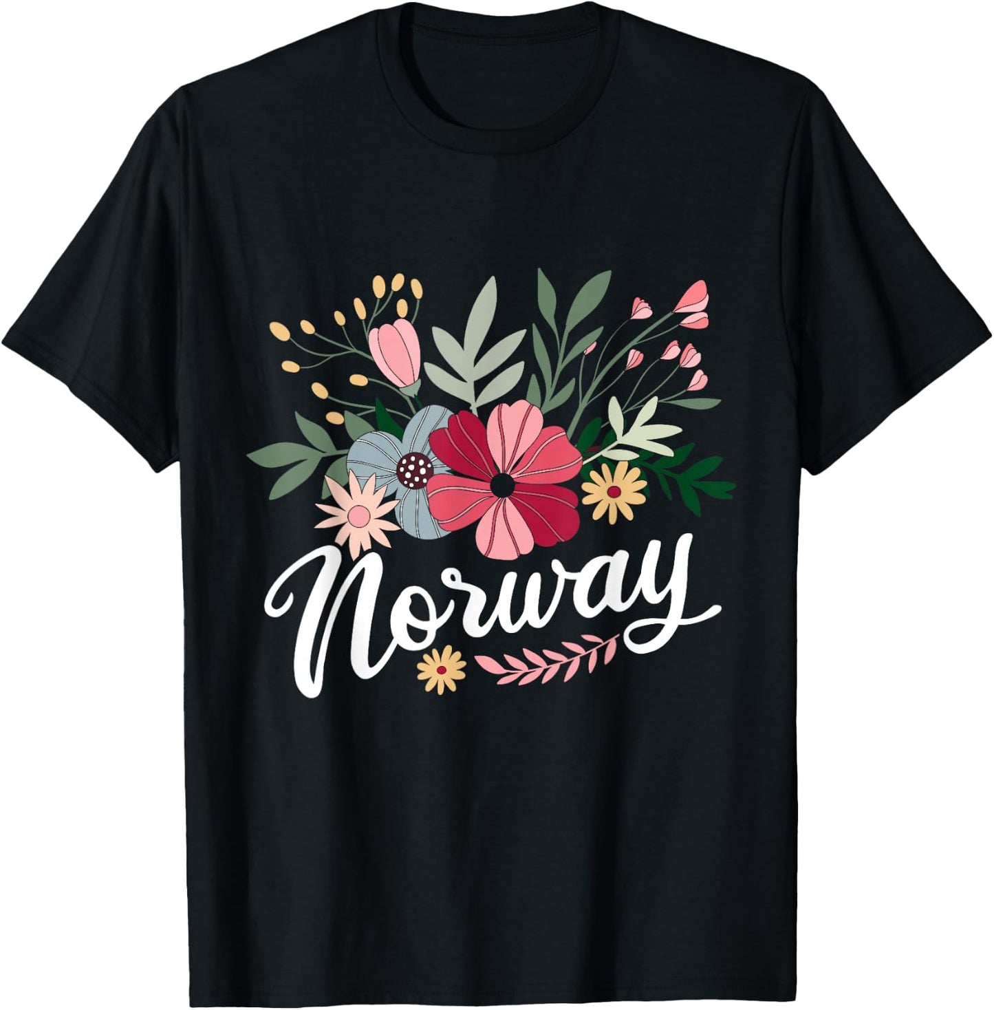 Scandinavian Country Norway Mountains Gift Norway T-Shirt - T-Shirt | Black