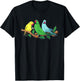 Three Indian Ringneck Parrots Ringnecked Parakeet Parrot T-Shirt - T-Shirt | Black