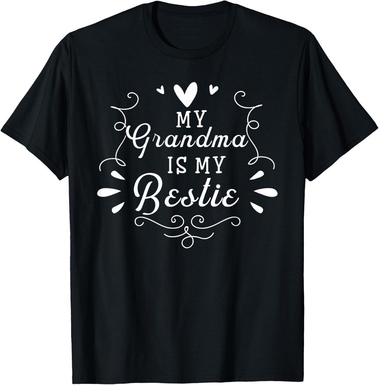 My Grandma Is My Bestie Cute Matching For Granddaughter T-Shirt - T-Shirt | Black