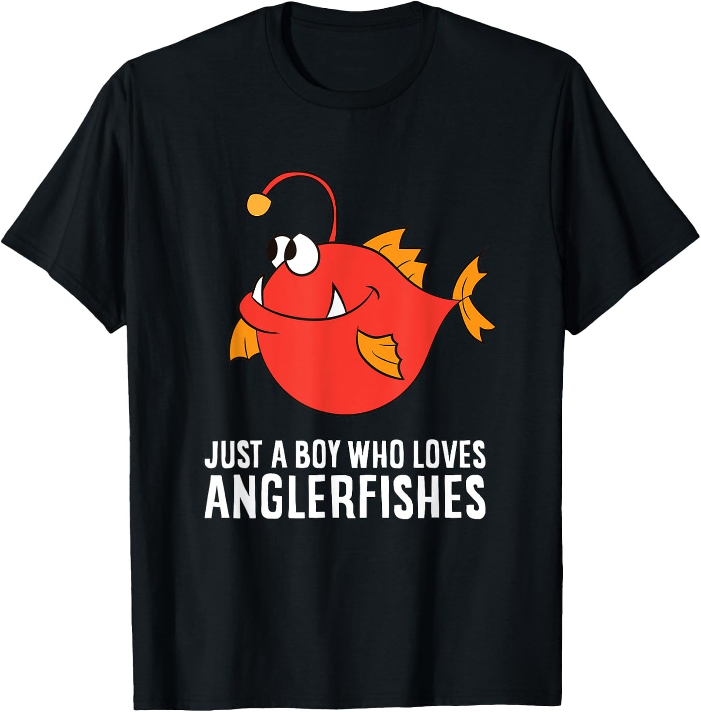 Just a Boy Who Loves Anglerfishes T-Shirt - T-Shirt | Black
