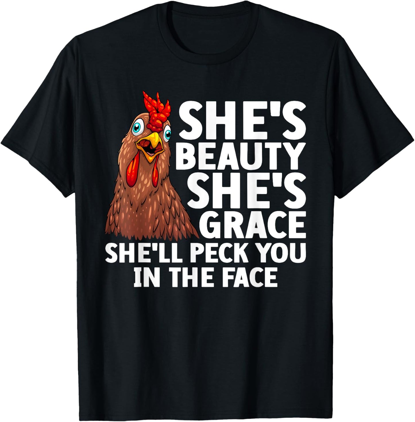 Funny Chicken Art Women Rooster Hen Chicken Farmer T-Shirt - T-Shirt | Black