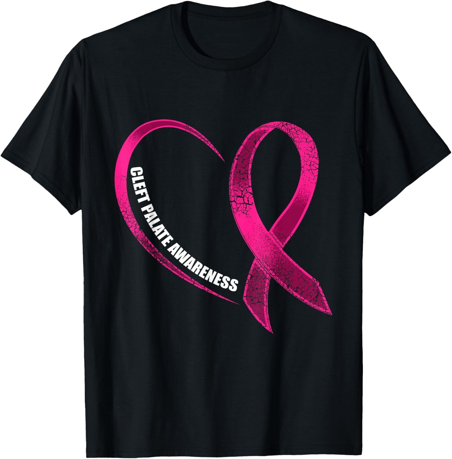 Cleft Palate Lip Heart Cleft Strong Awareness T-Shirt - T-Shirt | Black