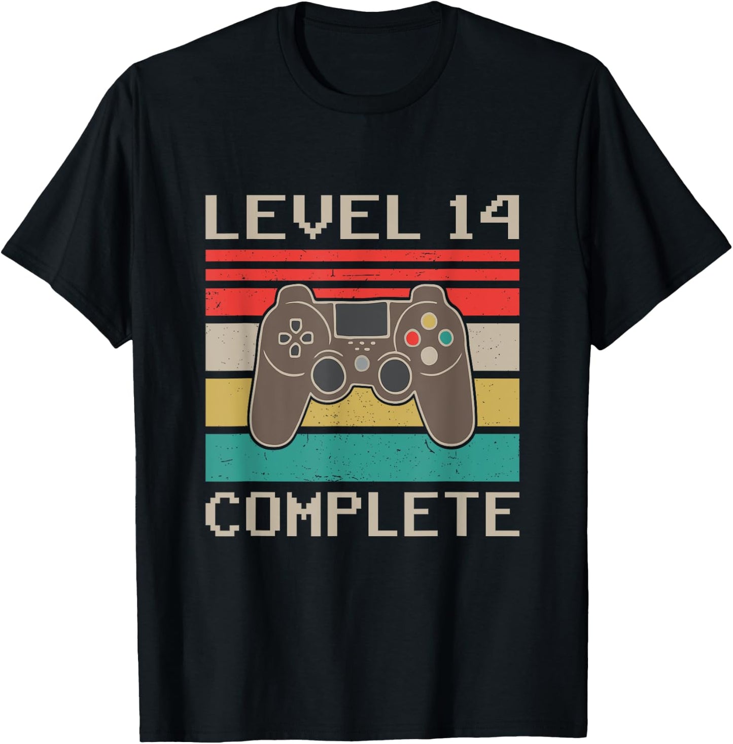 Level 14 Complete 14th Funny Wedding Anniversary For Couples T-Shirt - T-Shirt | Black