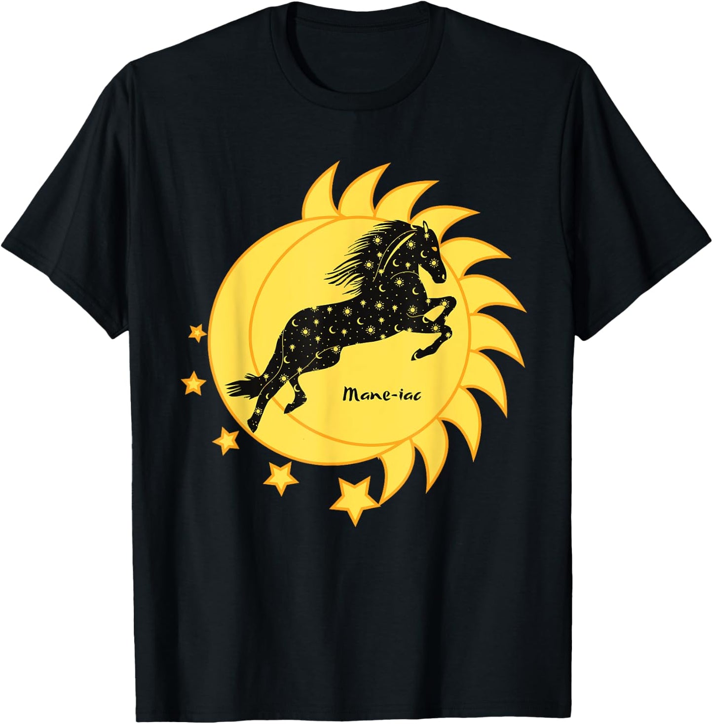Cute Mane-iac Celestial Horse Dancer Girls Graphic T-Shirt - T-Shirt | Black