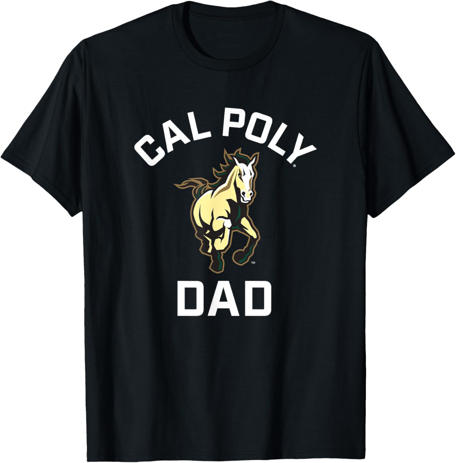 Cal Poly Mustangs Arched Dad T-Shirt - T-Shirt | Black