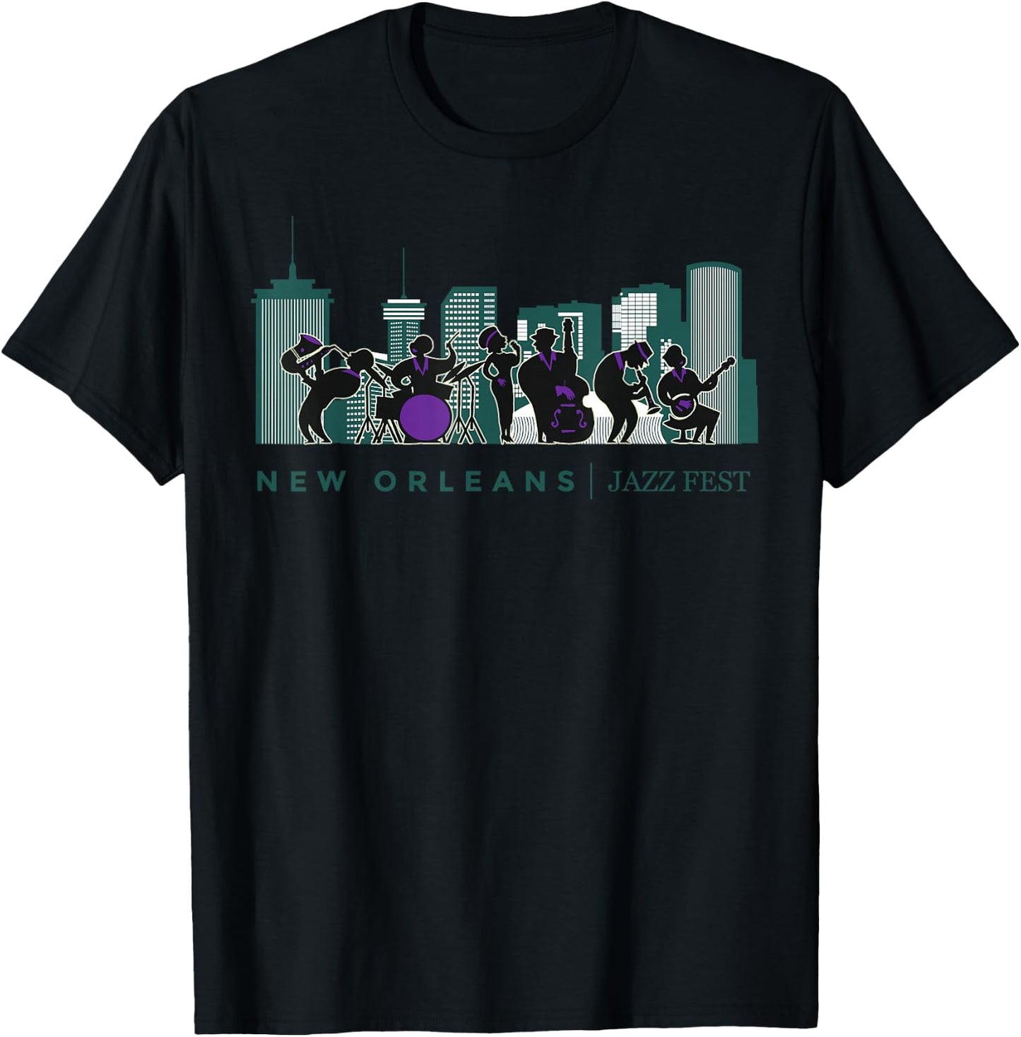 Jazz Music New Orleans Fest Jazz Festival Souvenir T-Shirt - T-Shirt | Black