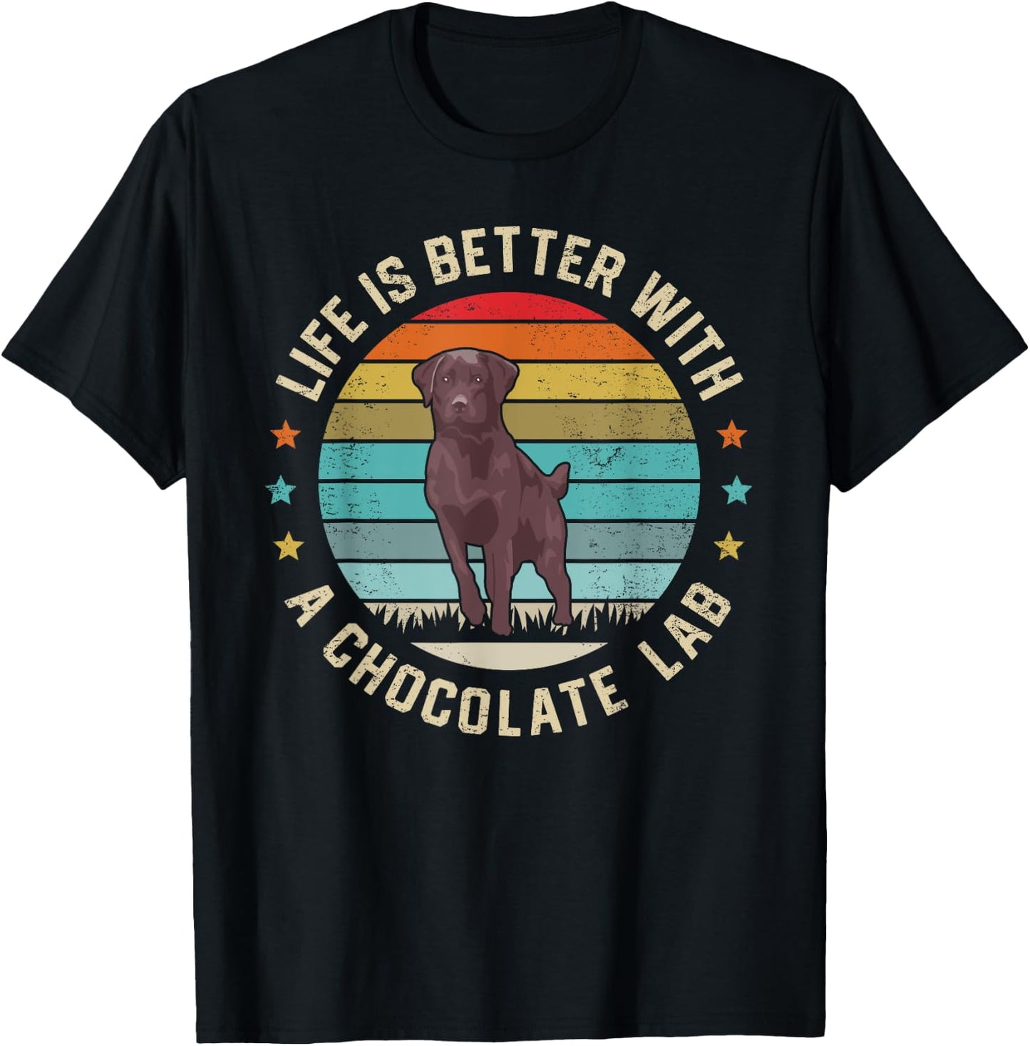 Chocolate Lab Dog Owner Dog Dad Mom Brown Labrador Retriever Men Women Kids T-Shirt - T-Shirt | Black