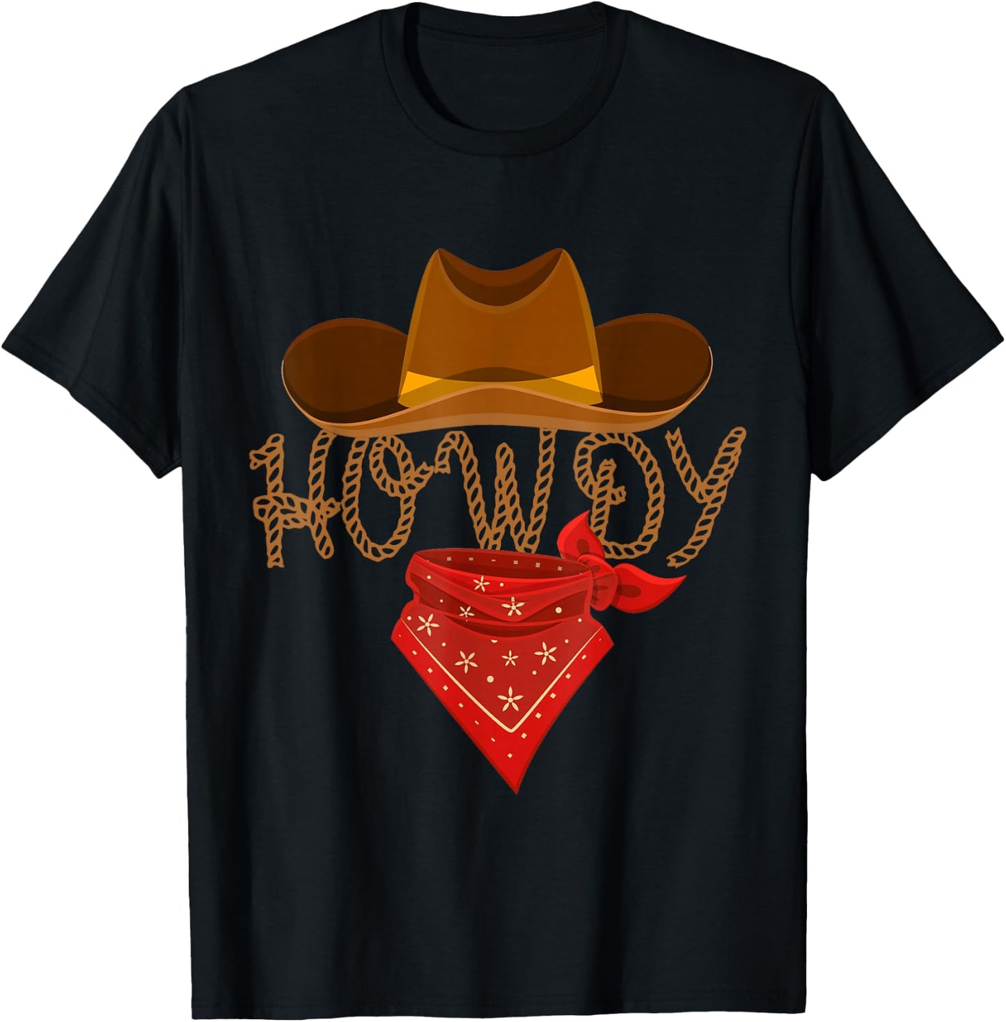 Distressed Howdy Cowboy T-Shirt - T-Shirt | Black