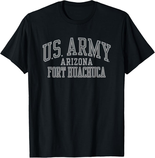United States Army Military Fort Huachuca Arizona Outline T-Shirt - T-Shirt | Black
