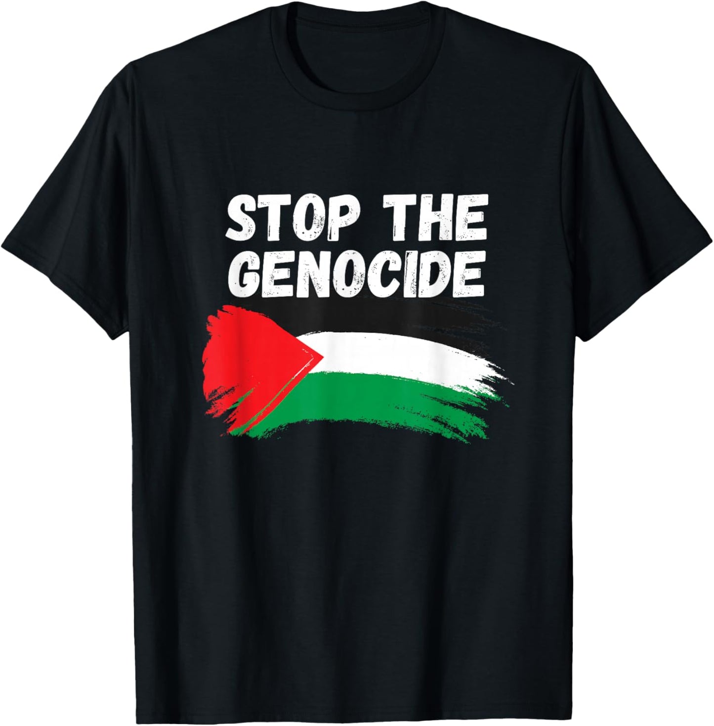 Stop The Genocide Flag T-Shirt - T-Shirt | Black