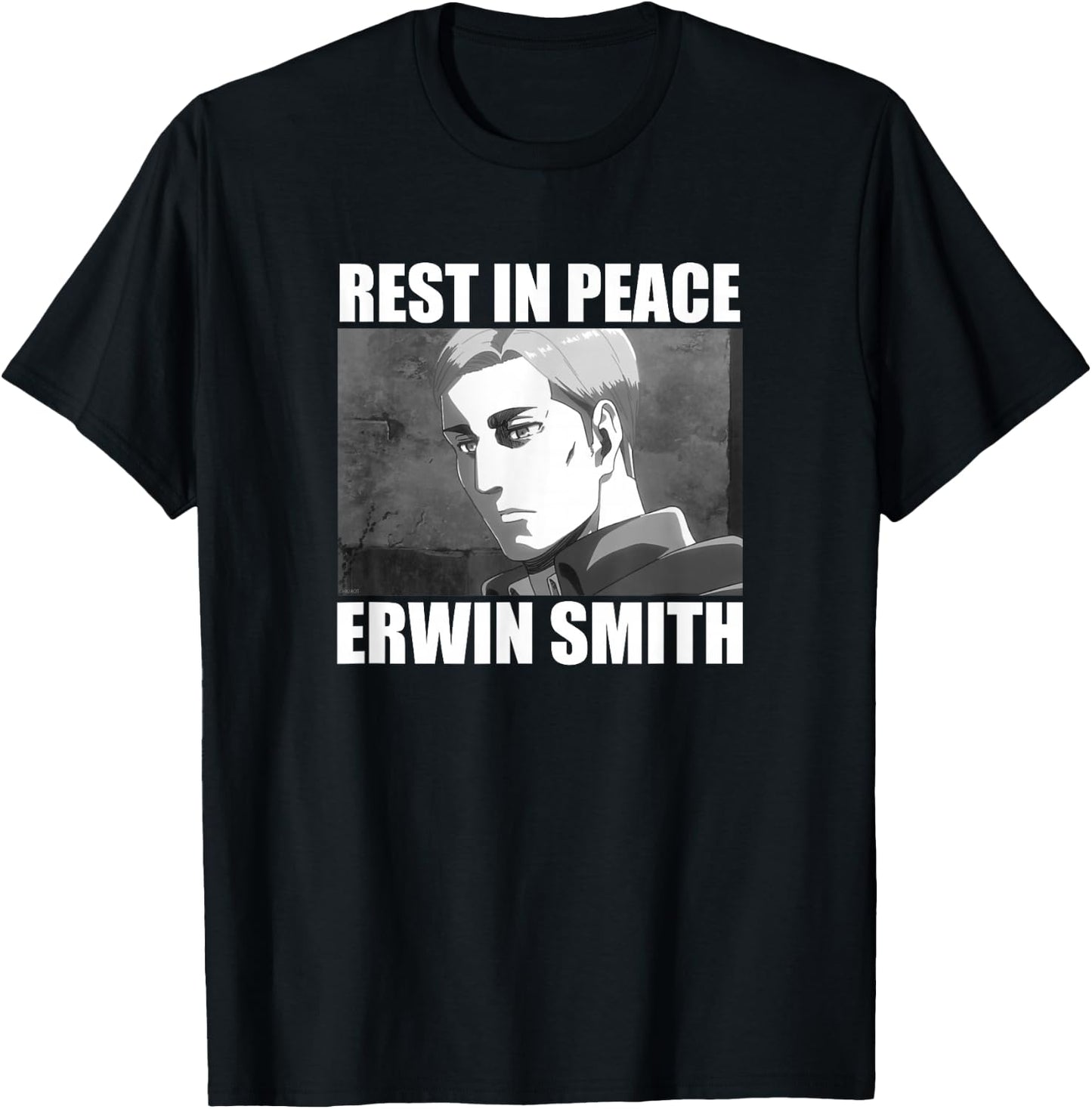 Attack on Titan Season 3 Rest in Peace Erwin Smith Anime T-Shirt - T-Shirt | Black