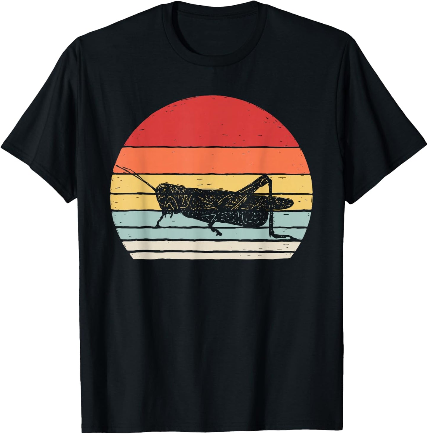 Vintage Retro Grasshopper Insect T-Shirt - T-Shirt | Black