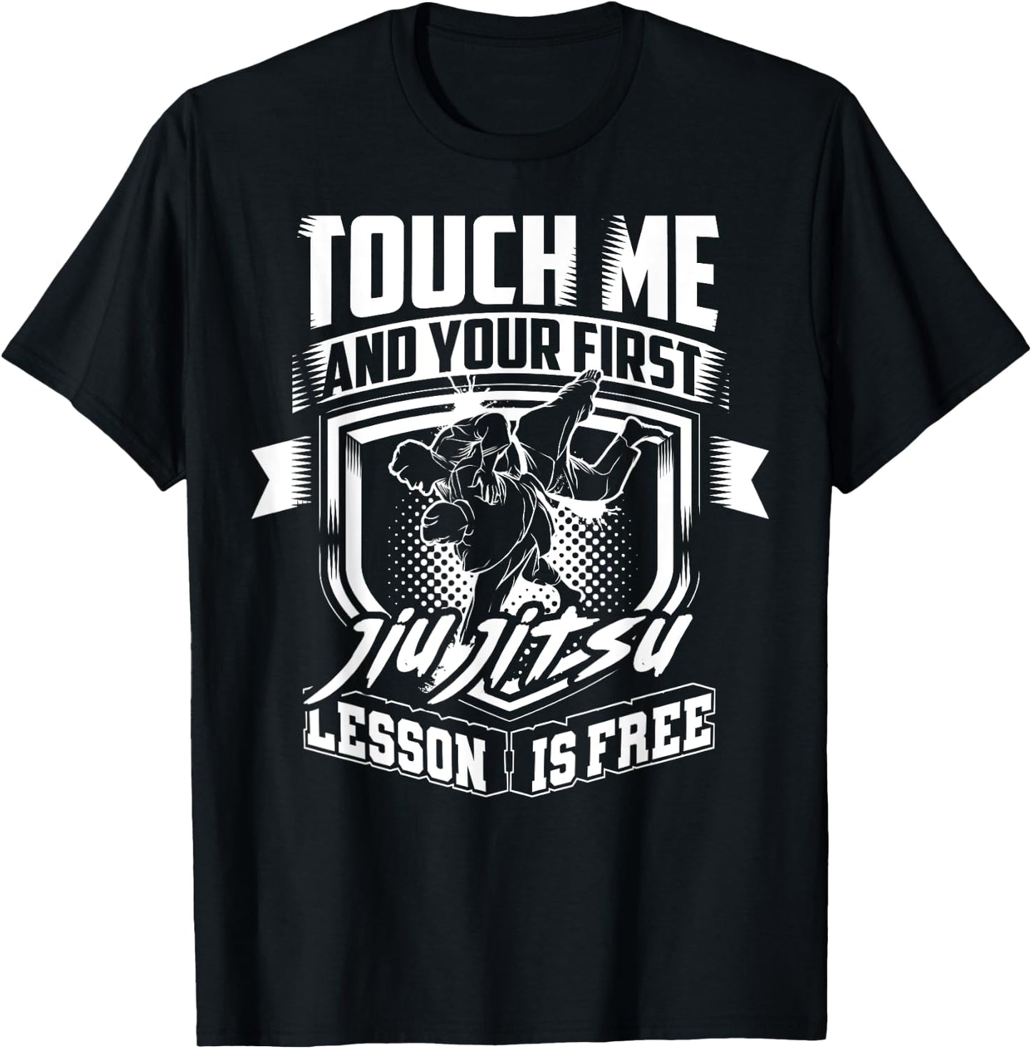 Funny Jiu Jitsu Gift Men Kids Boys Cool First Lesson Is Free T-Shirt - T-Shirt | Black