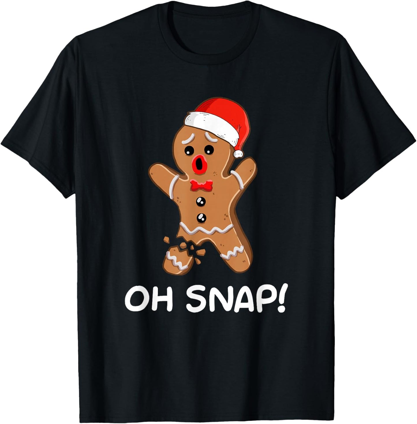 Oh Snap Gingerbread Man Christmas Shirt | Gingerbread T-Shirt - T-Shirt | Black
