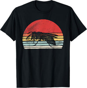 Vintage Retro Wasp Insect T-Shirt - T-Shirt | Black