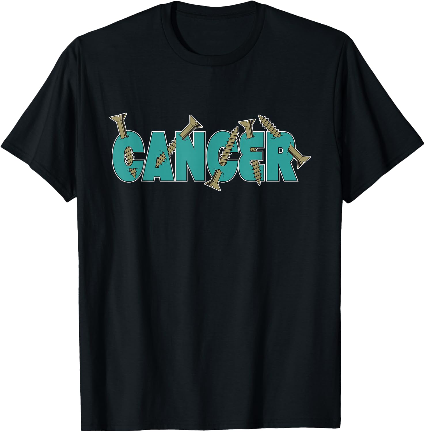 Funny Survivor Screw Cancer Live A Happy Life T-Shirt - T-Shirt | Black