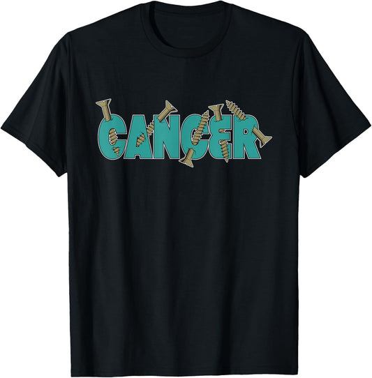 Funny Survivor Screw Cancer Live A Happy Life T-Shirt - T-Shirt | Black