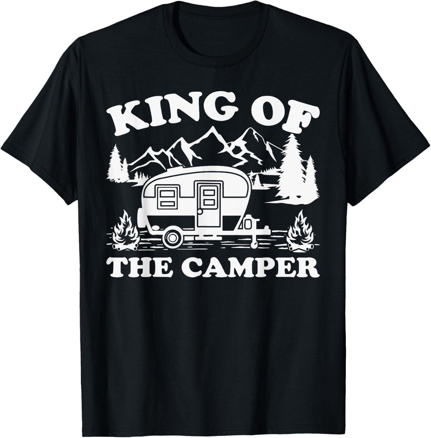 Camping Lover Camper Van King Of The Camper T-Shirt - T-Shirt | Black