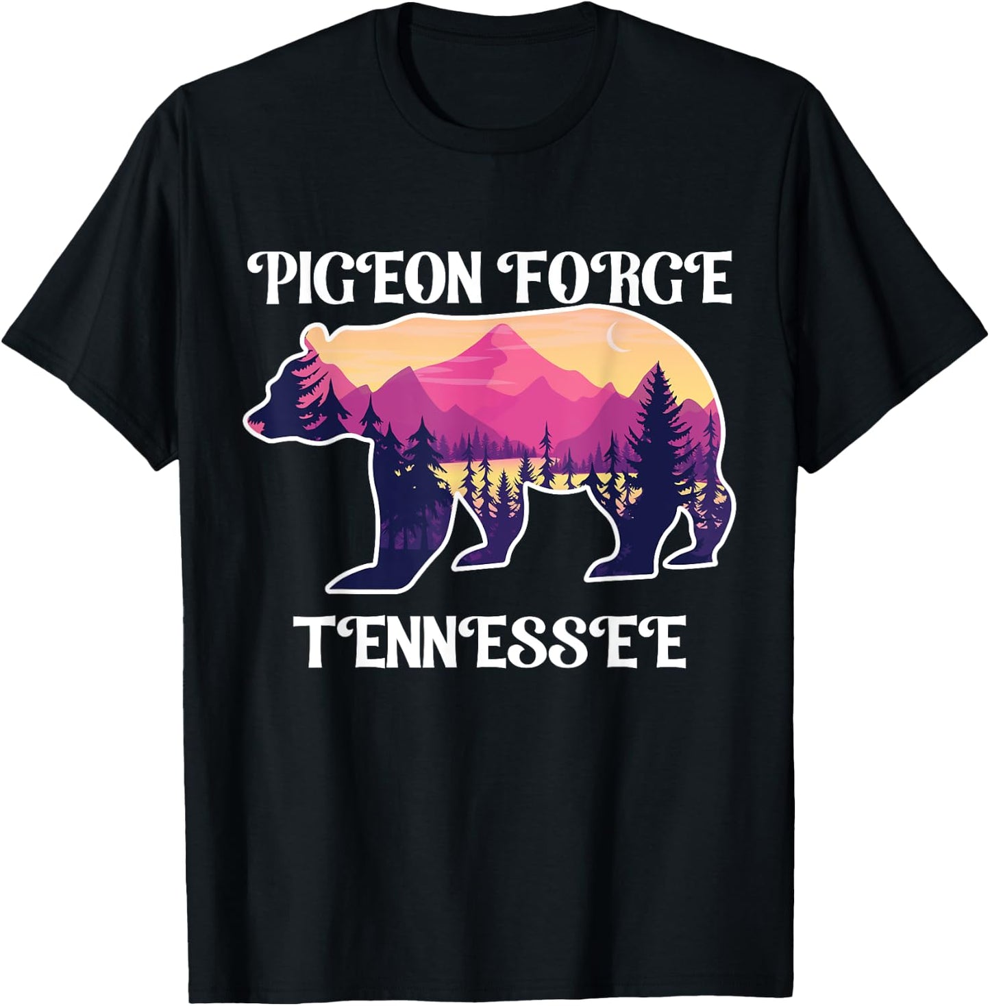 Pigeon Forge Tennessee Souvenirs Great Smoky Mountains Bear T-Shirt - T-Shirt | Black