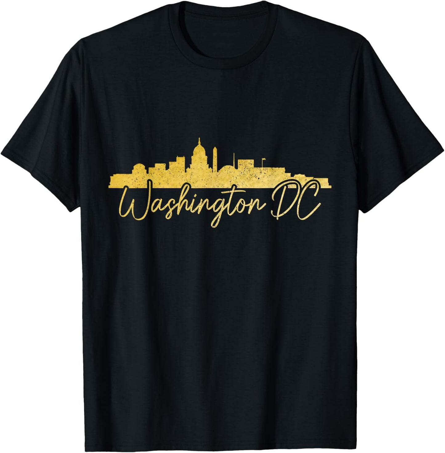 Washington DC Skyline Vintage Pride T-Shirt - T-Shirt | Black