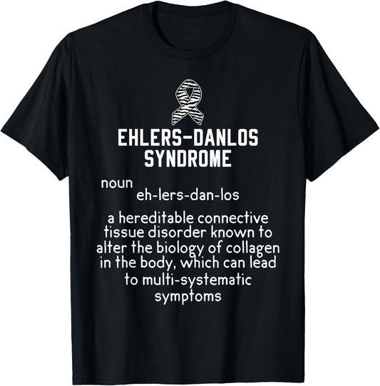 Ehlers Danlos Syndrome Black And White Zebra Stripe Meaning T-Shirt - T-Shirt | Black