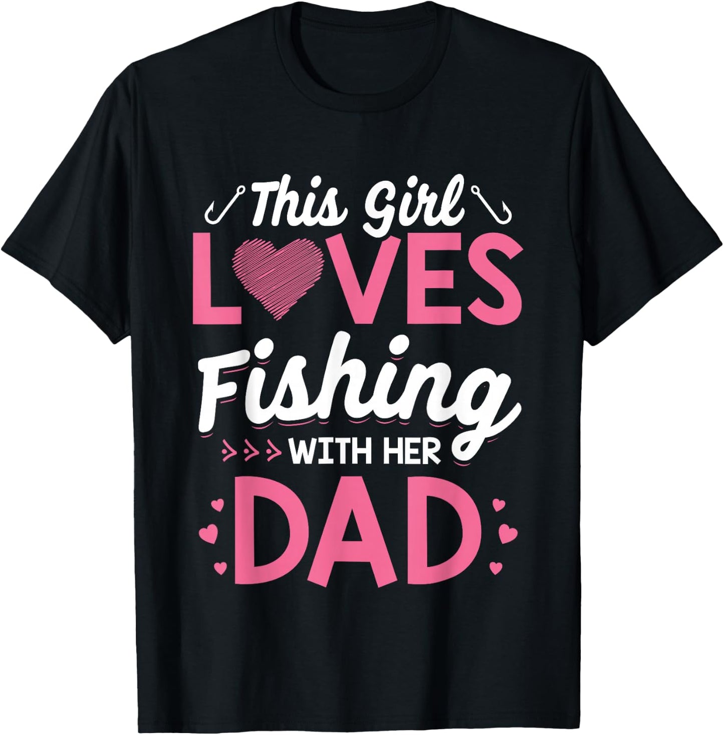 Daughter Fishing Shirt Dad Daughter Matching Fishing T-Shirt - T-Shirt | Black