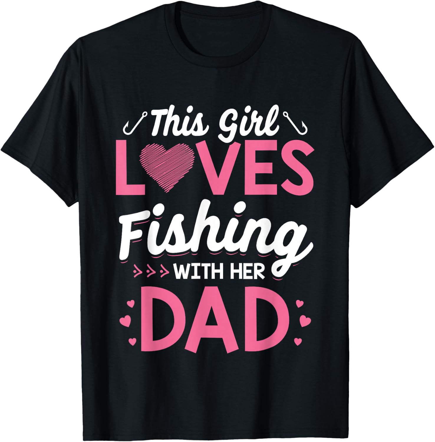Daughter Fishing Shirt Dad Daughter Matching Fishing T-Shirt - T-Shirt | Black