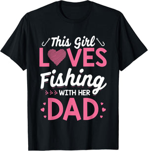 Daughter Fishing Shirt Dad Daughter Matching Fishing T-Shirt - T-Shirt | Black