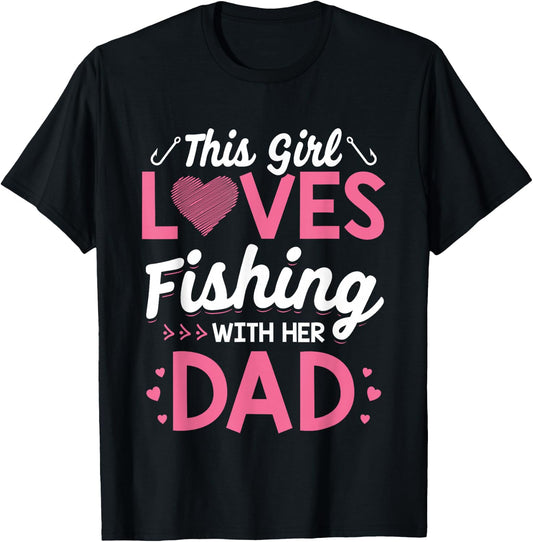 Daughter Fishing Shirt Dad Daughter Matching Fishing T-Shirt - T-Shirt | Black