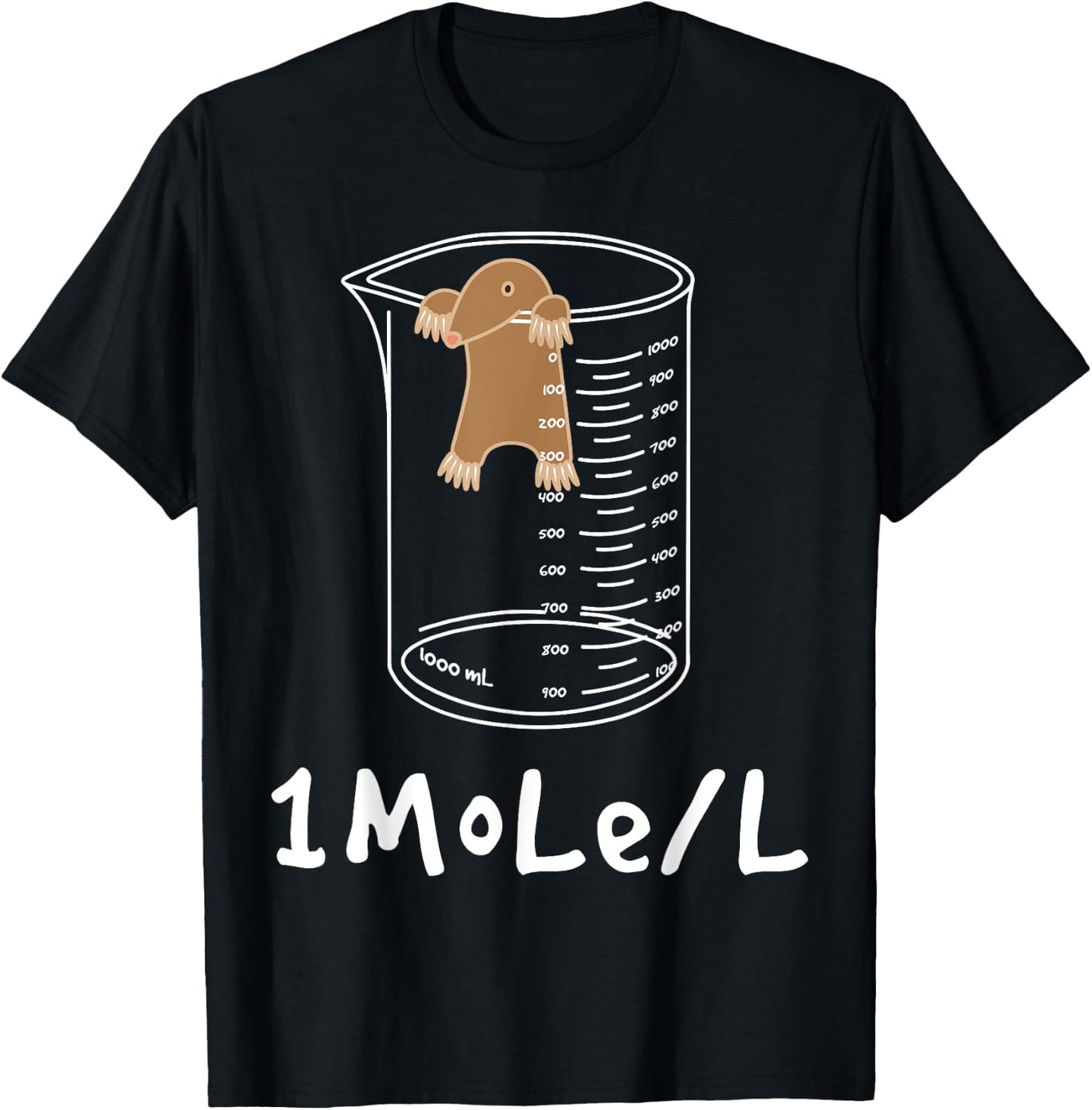 One mole per litre - funny chemist joke chemistry lover T-Shirt - T-Shirt | Black