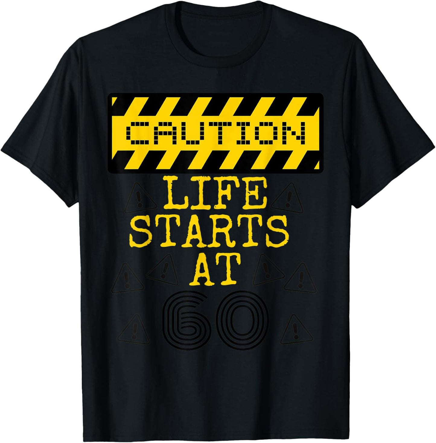Cation Life Starts At 60 Over the Hill Funny Gag Gift T-Shirt - T-Shirt | Black