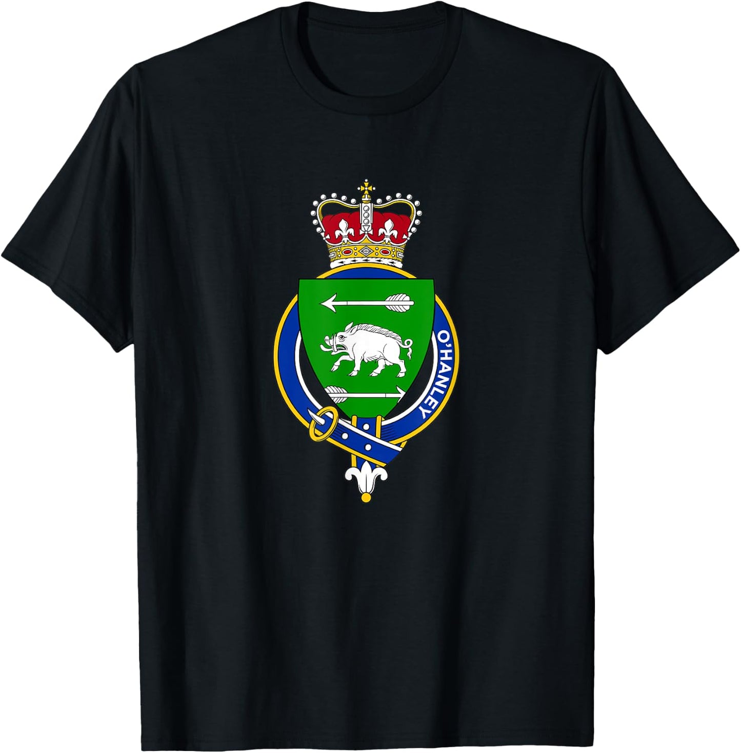 O'Hanley Coat of Arms - Family Crest T-Shirt - T-Shirt | Black