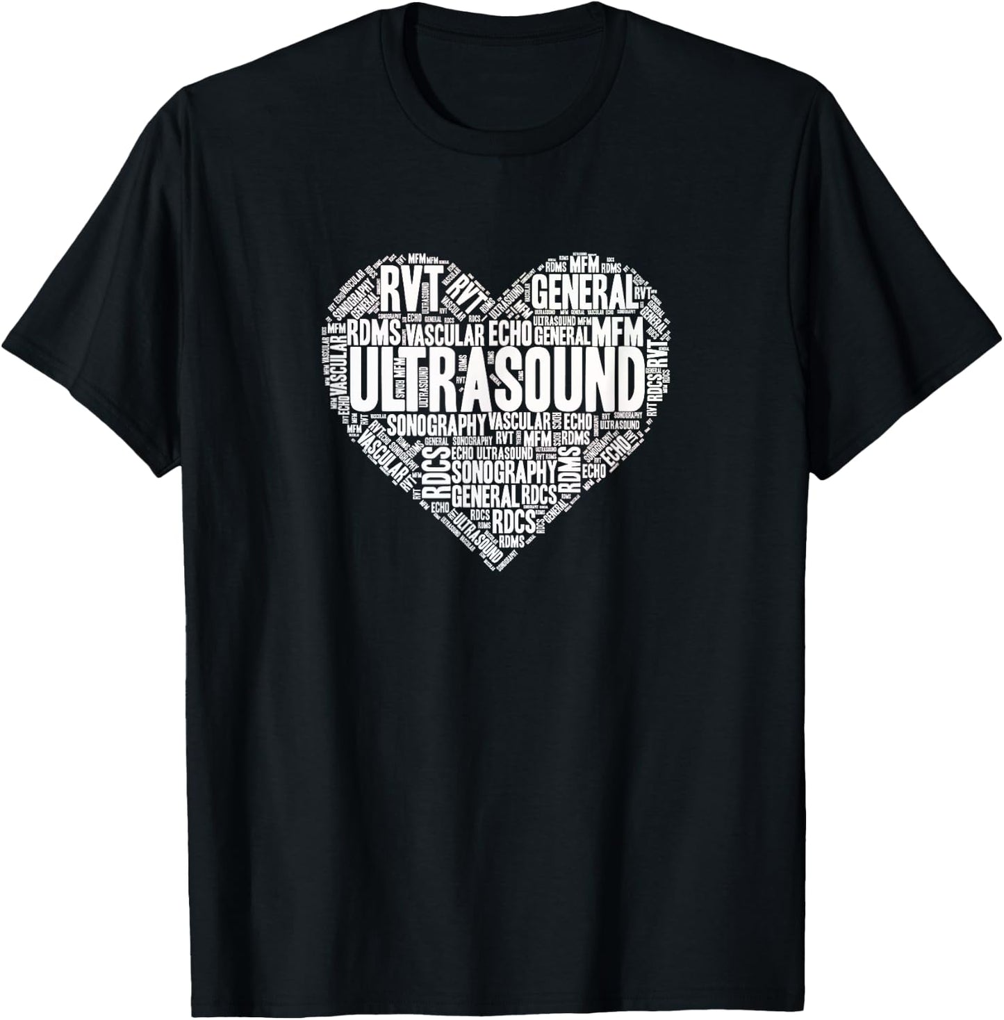Ultrasound Tech Sonographer Radiology Sonography Heart 2 T-Shirt - T-Shirt | Black