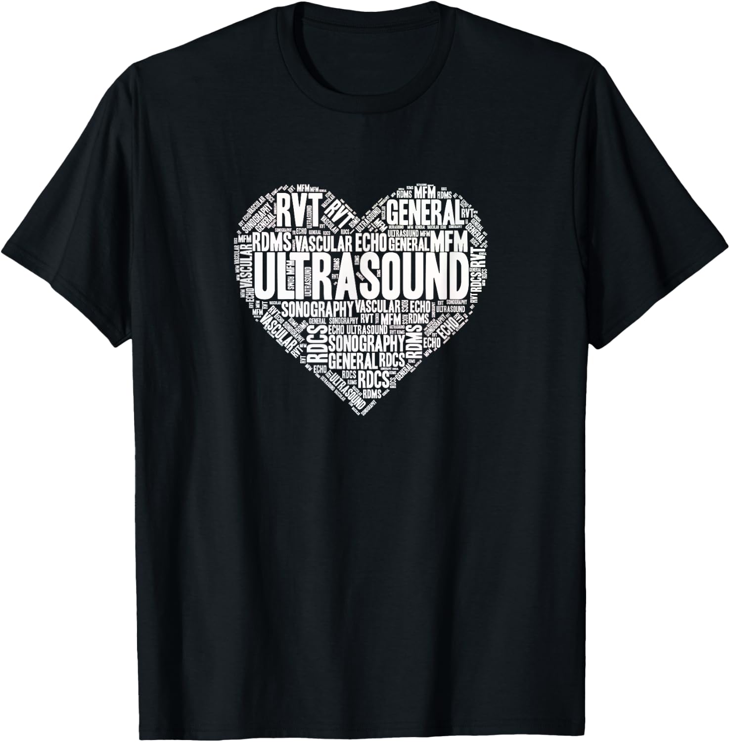 Ultrasound Tech Sonographer Radiology Sonography Heart 2 T-Shirt - T-Shirt | Black