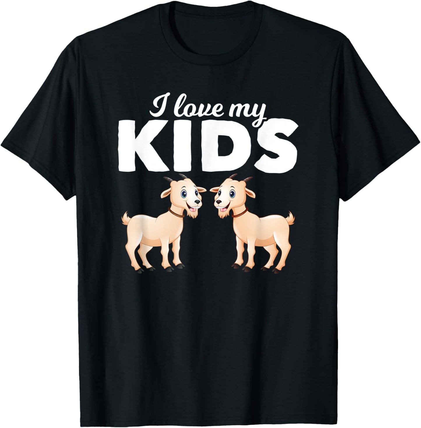 I Love My Kids Goat T-Shirt - T-Shirt | Black
