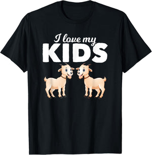 I Love My Kids Goat T-Shirt - T-Shirt | Black