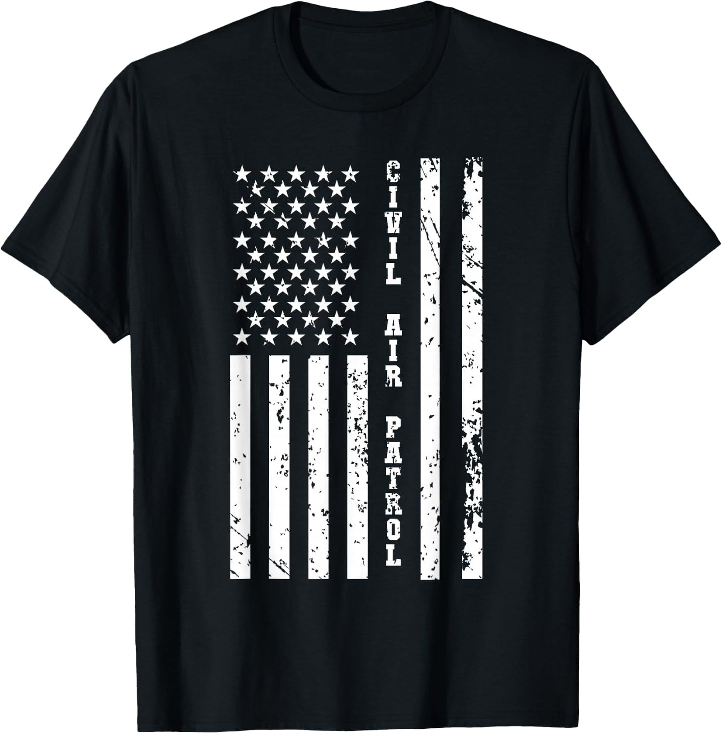 USAF Cap United States Air Force Civil Air Patrol w US Flag T-Shirt - T-Shirt | Black