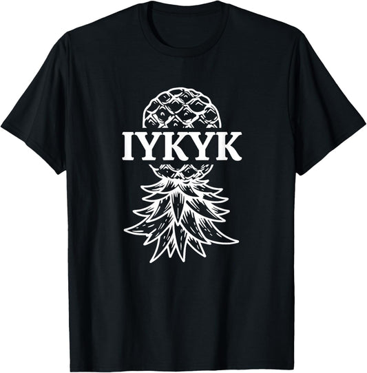 Upside Down Pineapple Swingers IYKYK T-Shirt - T-Shirt | Black