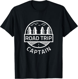 Road Trip Captain Outdoor Rv Camper Hiking Family Vacation T-Shirt - T-Shirt | Black