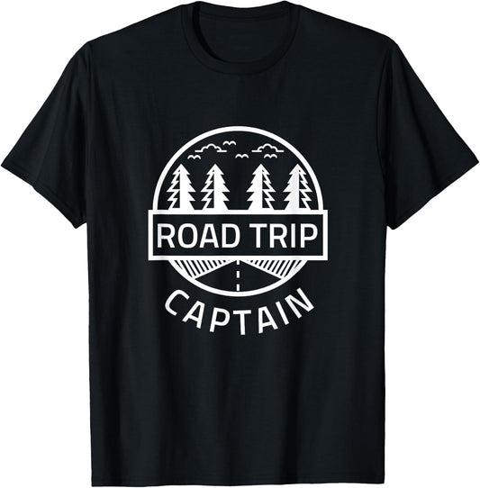 Road Trip Captain Outdoor Rv Camper Hiking Family Vacation T-Shirt - T-Shirt | Black