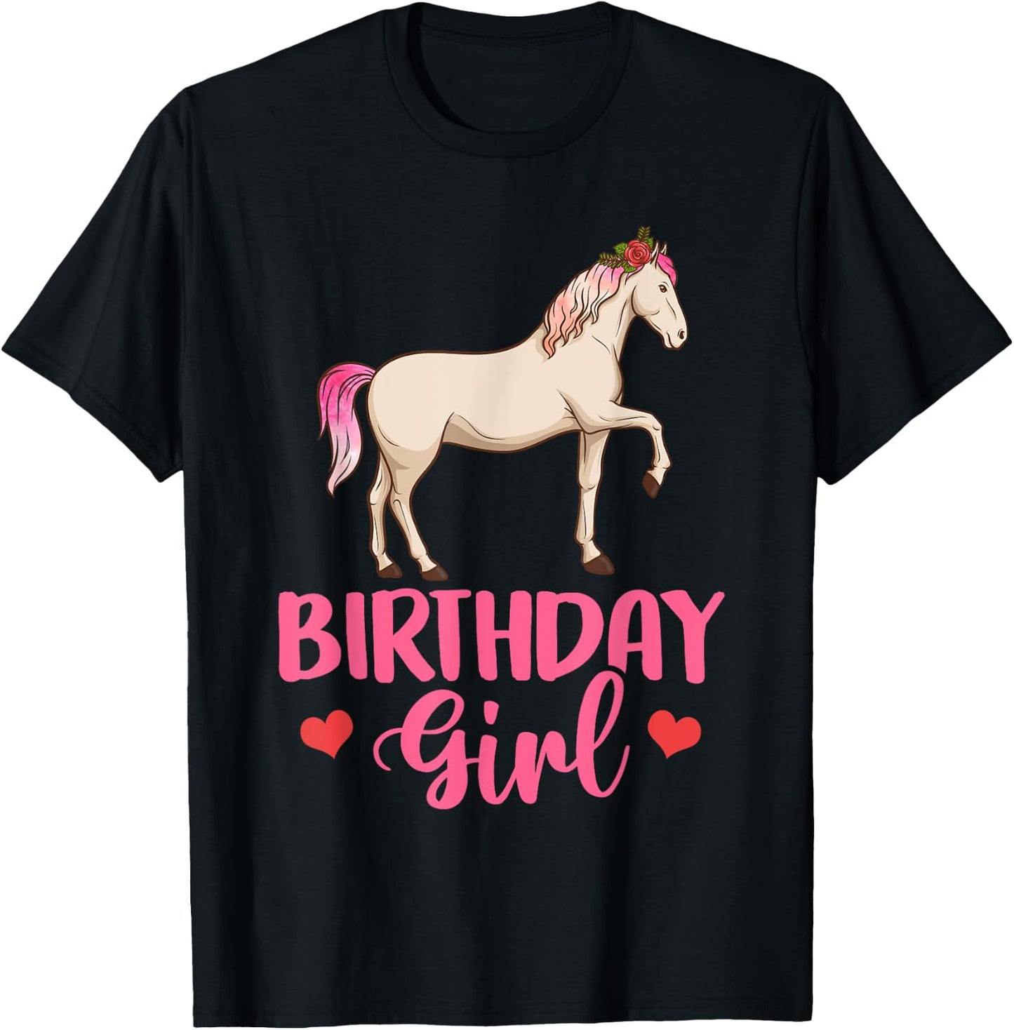 Birthday Child Horse Sport Party Family T-Shirt - T-Shirt | Black