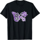 Purple Butterfly Aesthetic Monarch Butterfly Floral Wings T-Shirt - T-Shirt | Black