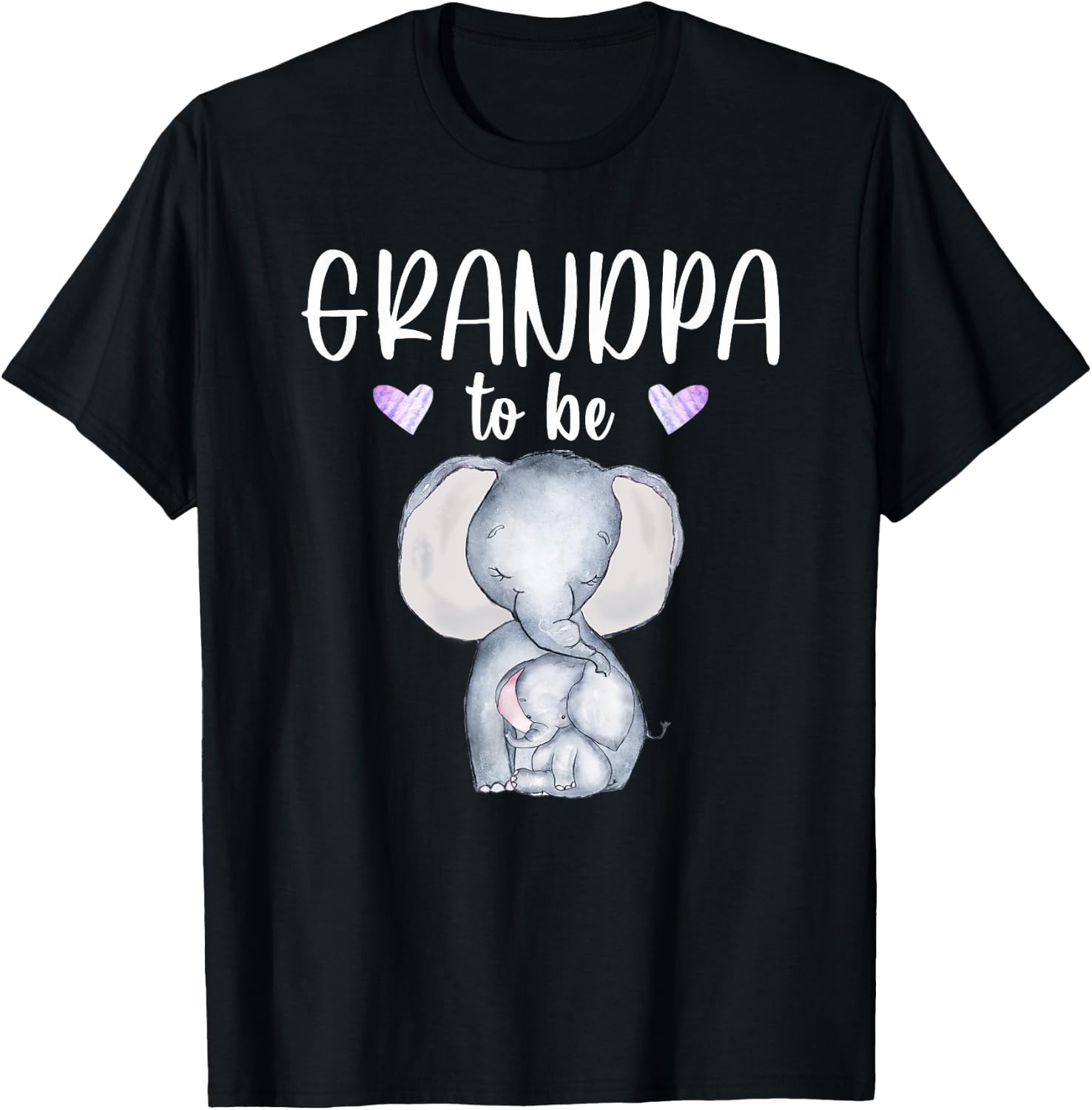 Grandpa To Be Elephant Baby Shower Future Grandpa T-Shirt - T-Shirt | Black