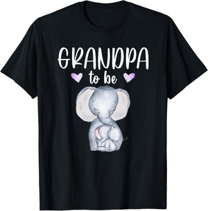 Grandpa To Be Elephant Baby Shower Future Grandpa T-Shirt - T-Shirt | Black