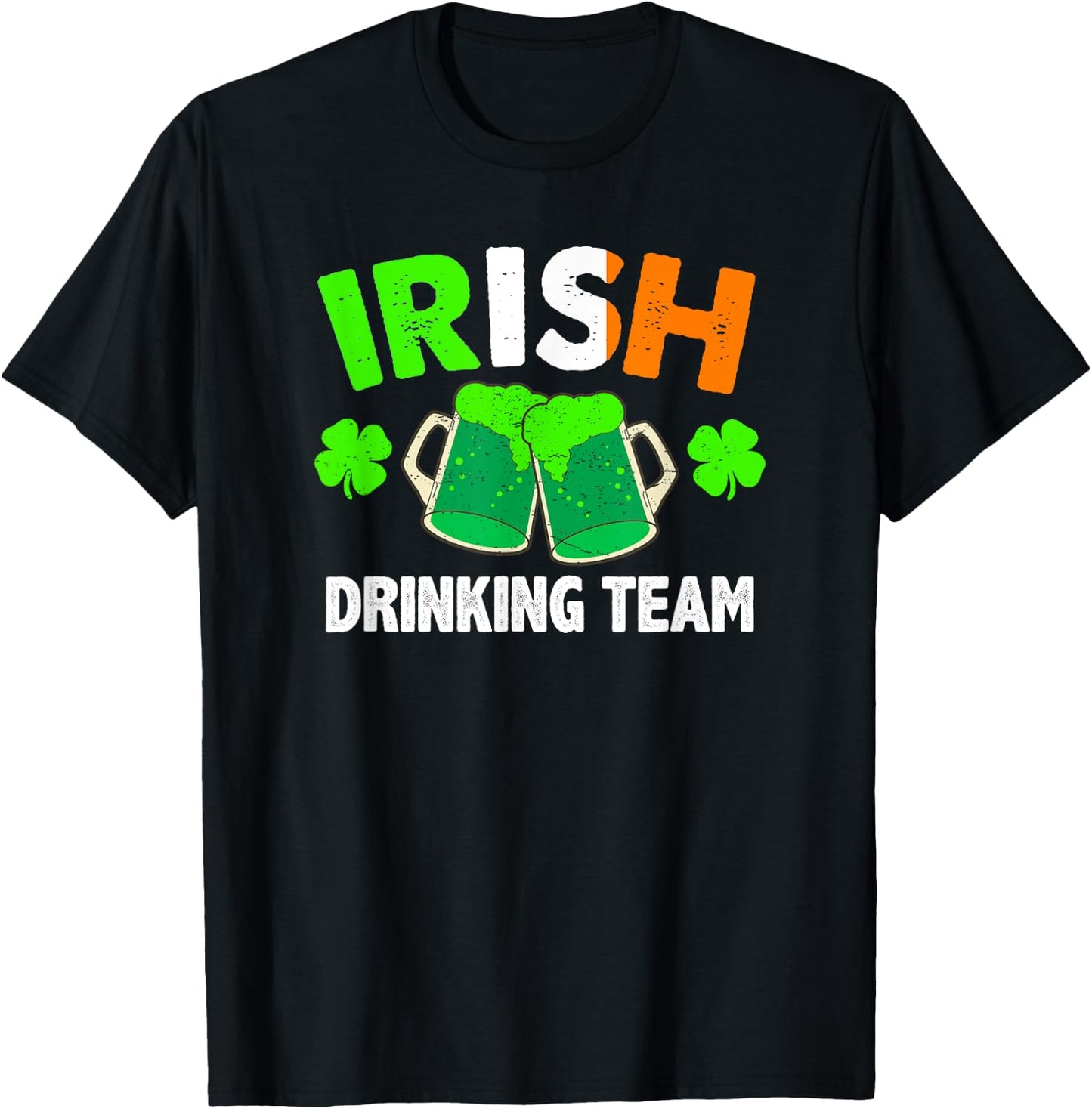 Irish Drinking Team Funny St Patrick's Day Ireland Flag Beer T-Shirt - T-Shirt | Black
