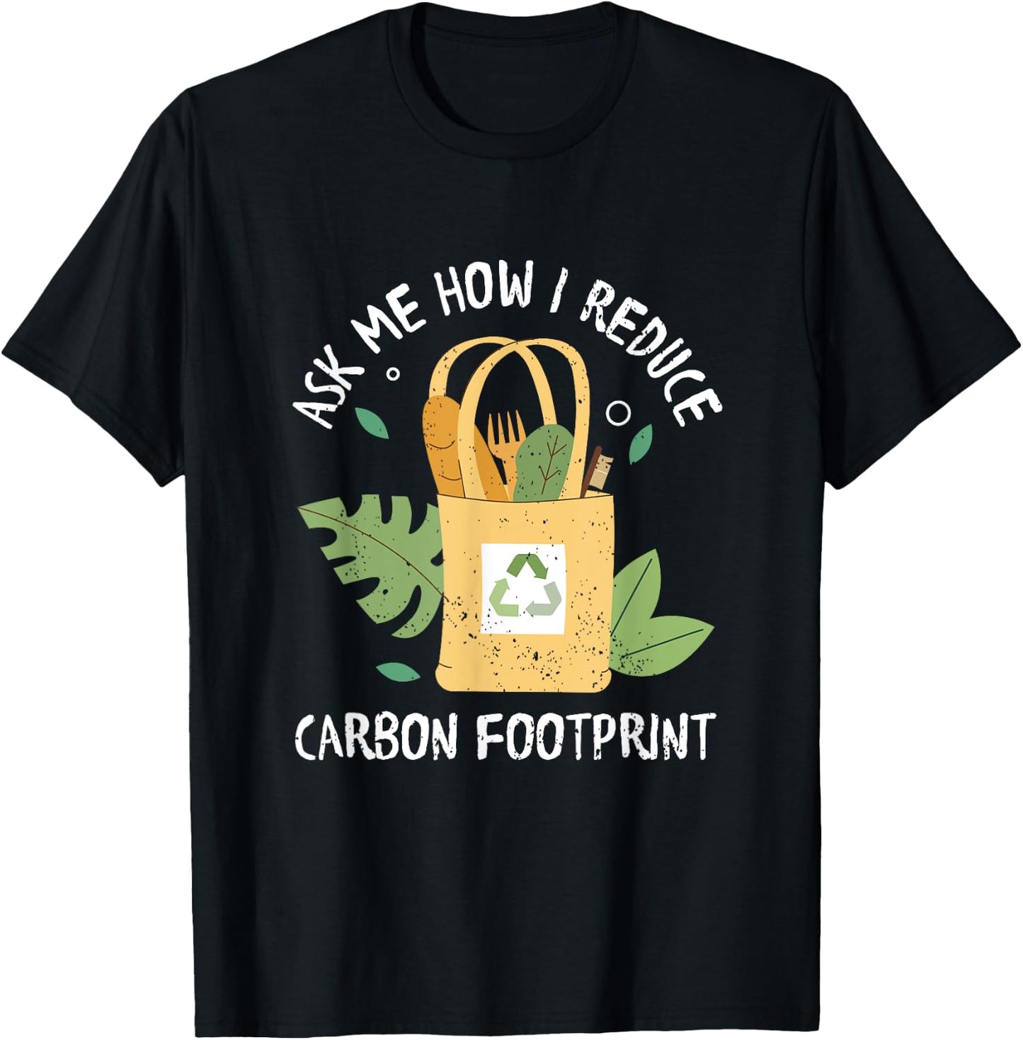Carbon Footprint eco-friendly grocery online shopping T-Shirt - T-Shirt | Black